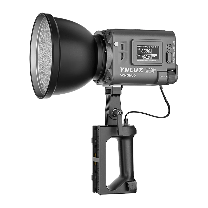 Фото YONGNUO LUX200 YNLUX200 200 Вт 2700K-6500K Ручной уличный светодиодный студийный видеосвет с креплением Bowens и адаптером питания с ручкой №4