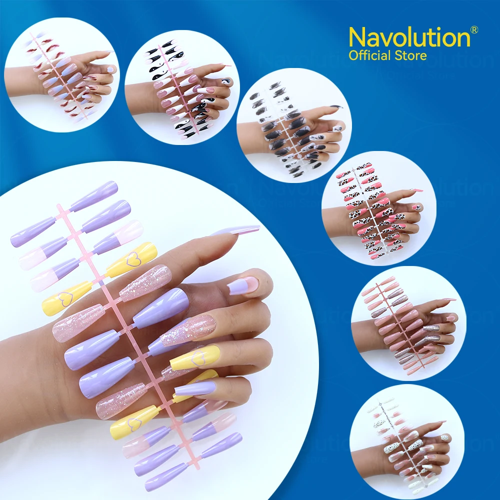 

24Pcs Long Coffin False Nails Red Wine colour Artificial Ballerina Fake Nails With Glue Full Cover Nail Tips Press On Nails