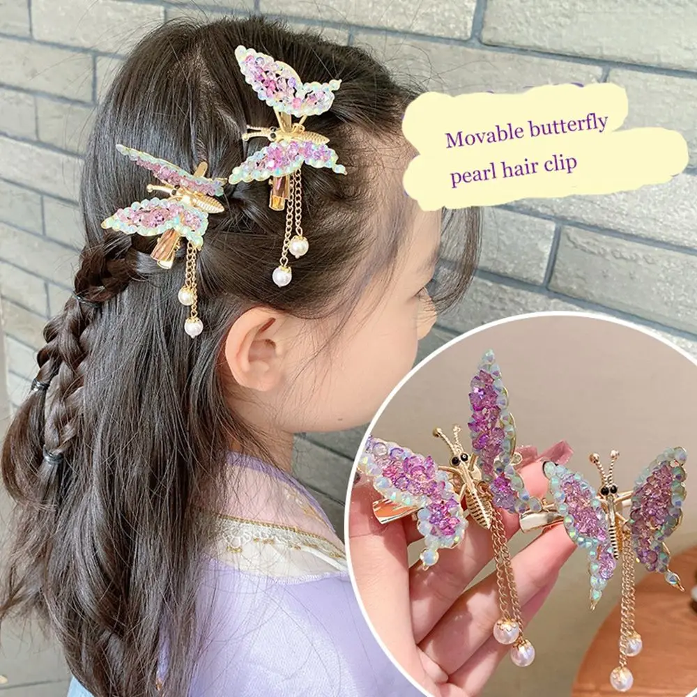 

Pearl Tassel Princess Girl Hair Clip Girl Hair Accessories Ancient Style Hairclip Children Hairpin Butterfly Hairpin