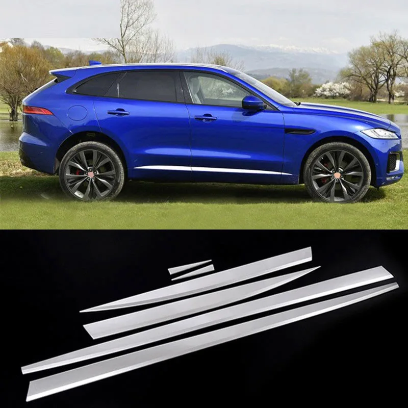 

ABS хромированные боковые молдинговые полосы для кузова автомобиля, обшивка для Jaguar F-PACE X761 2016 2017, набор из 6 шт.