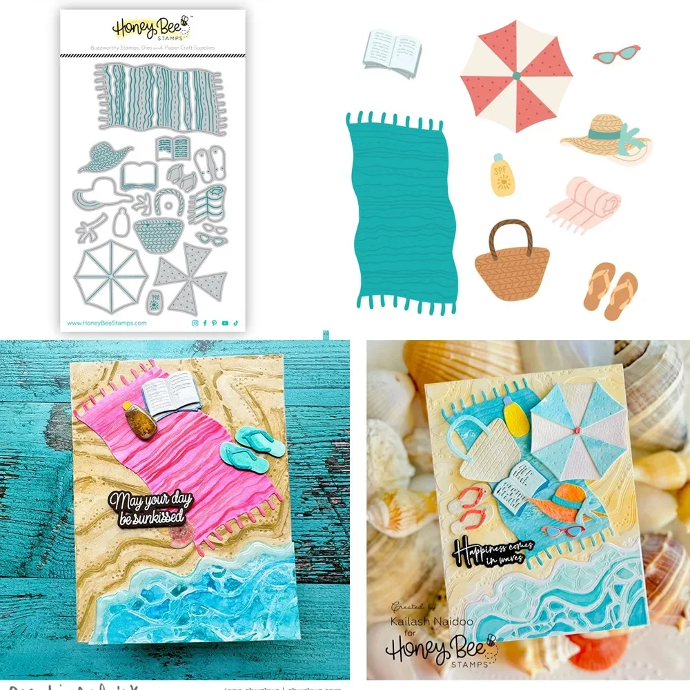 Металлические Вырубные штампы на пляже цветочное украшение шаблон для тиснения