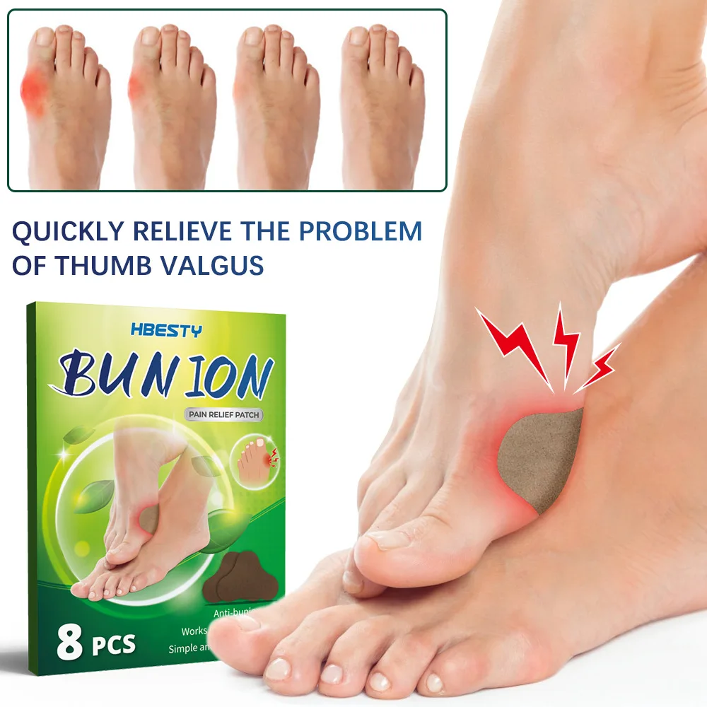 

8pcs Toe Joint Valgus Corrector Patches Gout Pain Relief Lumbar Soreness Arthriti Treatment Thumb Swelling Anti Bunion Stickers