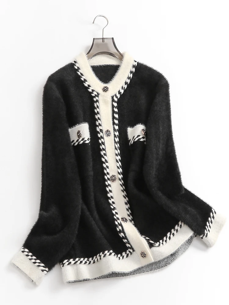 Лента контрастного цвета с круглым вырезом однобортный карман из искусственного