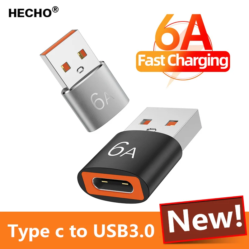 

6A USB To Type-C OTG Converter USB 3.0 Male To Type C Female Adapter for Samsung Xiaomi PC Car Charging Connector Accessories