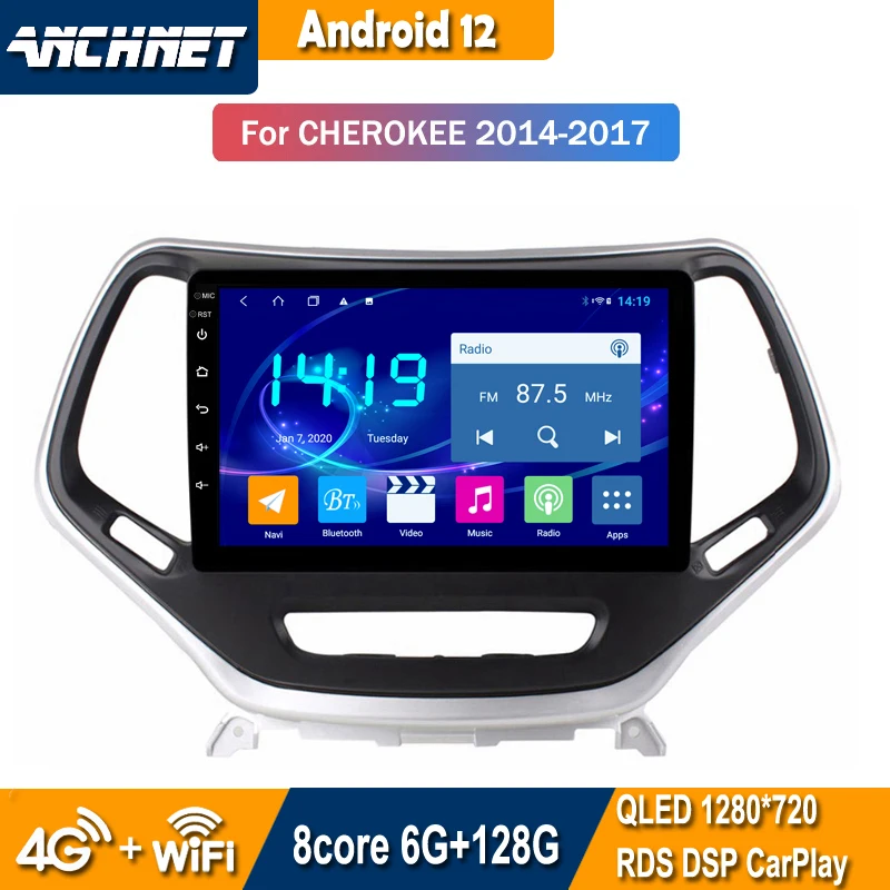 

9 inch full touch screen Android 12 car multimedia player for Jeep Cherokee 2014-2017 GPS navigation