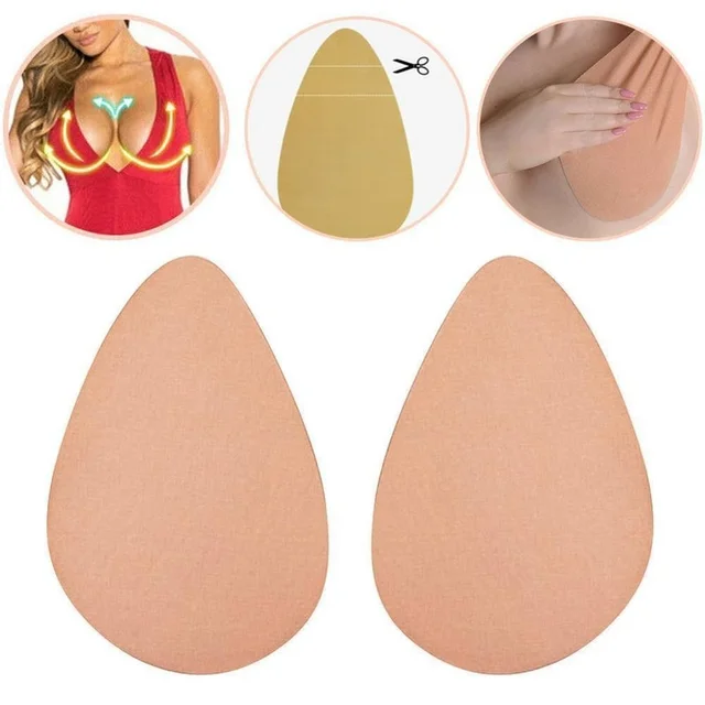 1 Pair Women Large Size Adhesive Bra Water Drop Shaped Invisible Breast Pads Silicone Lifting Nipple Cover Push Up Chest Sticker 4