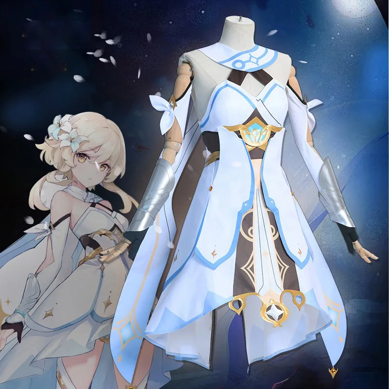 

Game Genshin Impact Traveler Lumine Cosplay Anime Clothes Girl Halloween Costume of Women Sexy Lolita Dress Girl Costume Sets