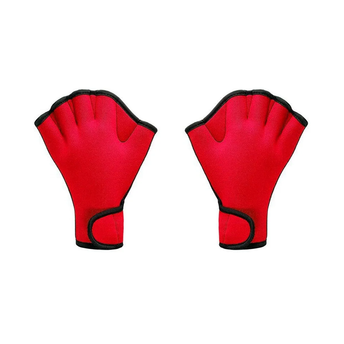 

Swimming Training, Diving Equipment, Anti- Semi-Fingered Gloves for Adults and Children Swimming Training,Red+L