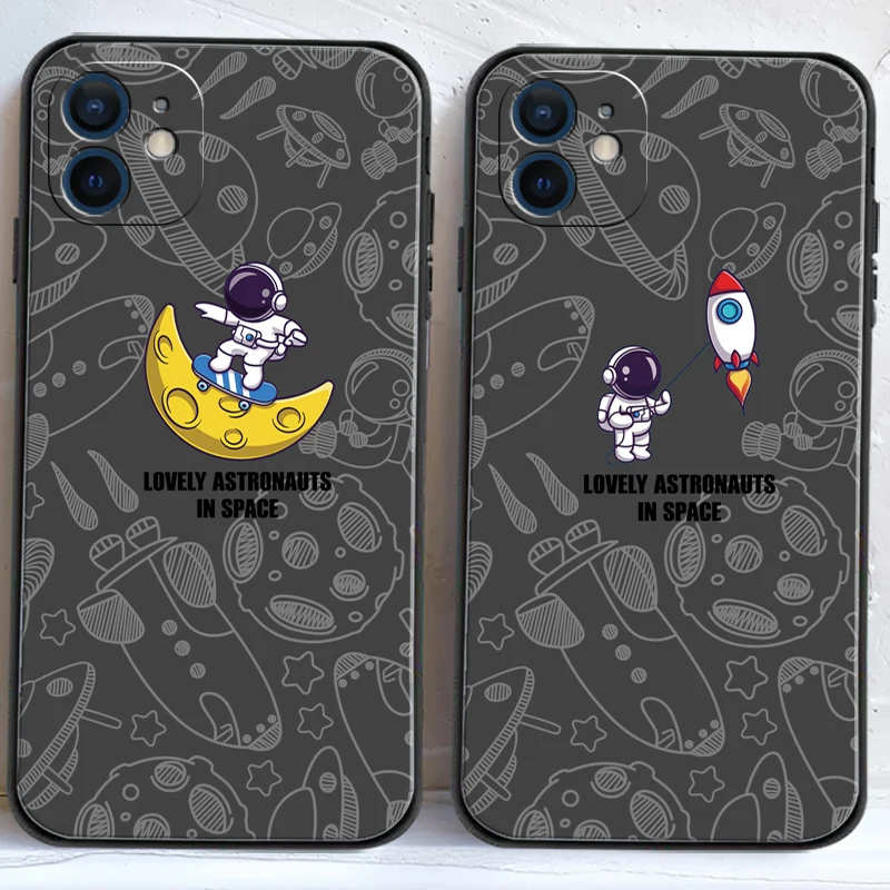 

Spaceman Funny Phone Cases For iPhone 11 12 Pro MAX 6S 7 8 Plus XS MAX 12 13 Mini X XR SE 2020 Cases Soft TPU Coque
