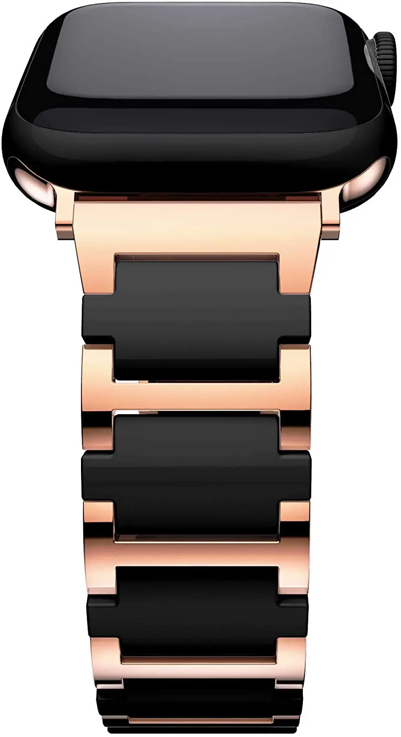 Ceramic strap For Apple Watch ceramic band Series 40/44MM 38/42MM 41/45MM Series S8/7/SE/6/5/4/3/2/1 stainless steel  strap