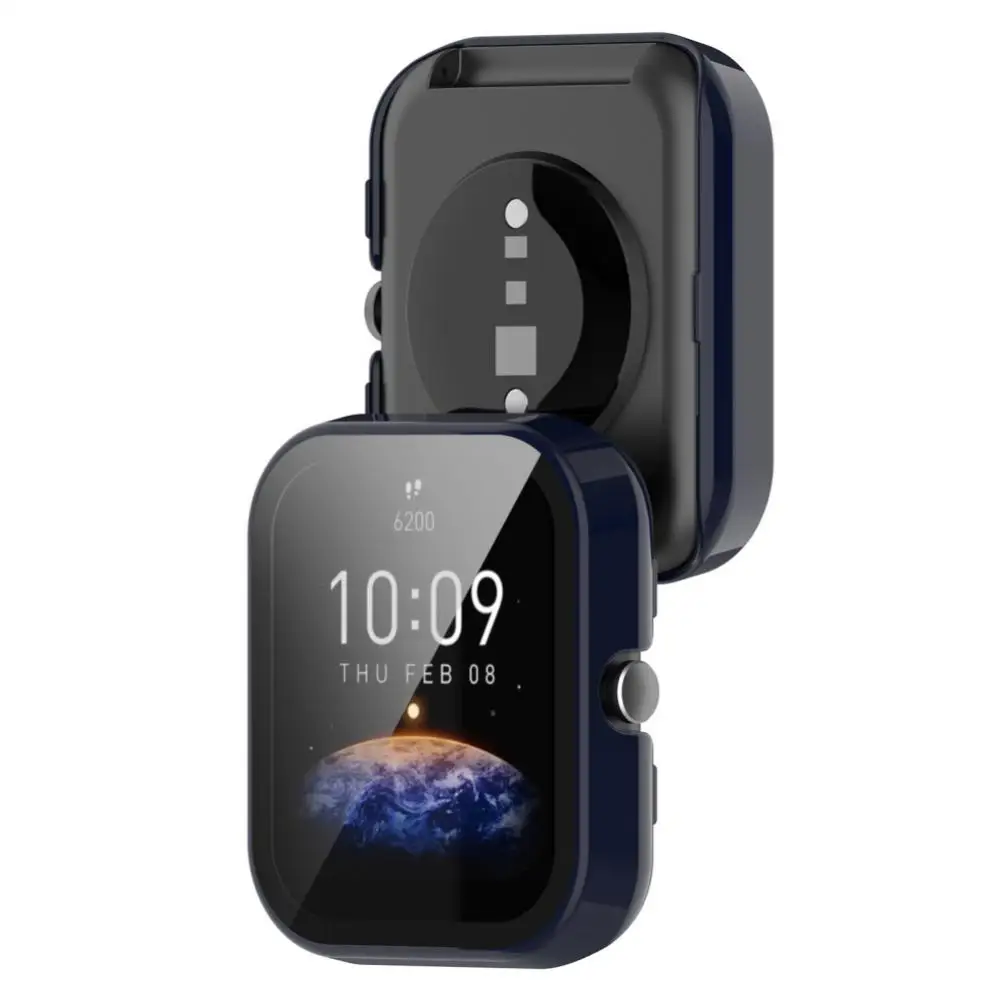 

All-in-one Protective Watch Cover Tpu Bumper For Amazfit Bip3 Touch Sensitive Tempered Film Watch Case All-around