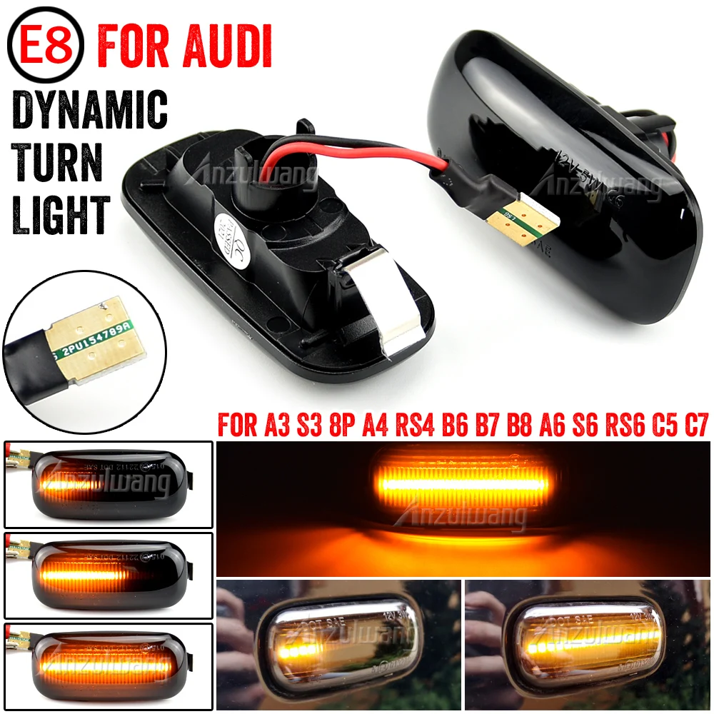 

Led Dynamic Side Marker Turn Signal Light for Audi A3 S3 8P A4 S4 RS4 B6 B7 B8 A6 S6 RS6 C5 C7 Blinker Repeater LED Flashing