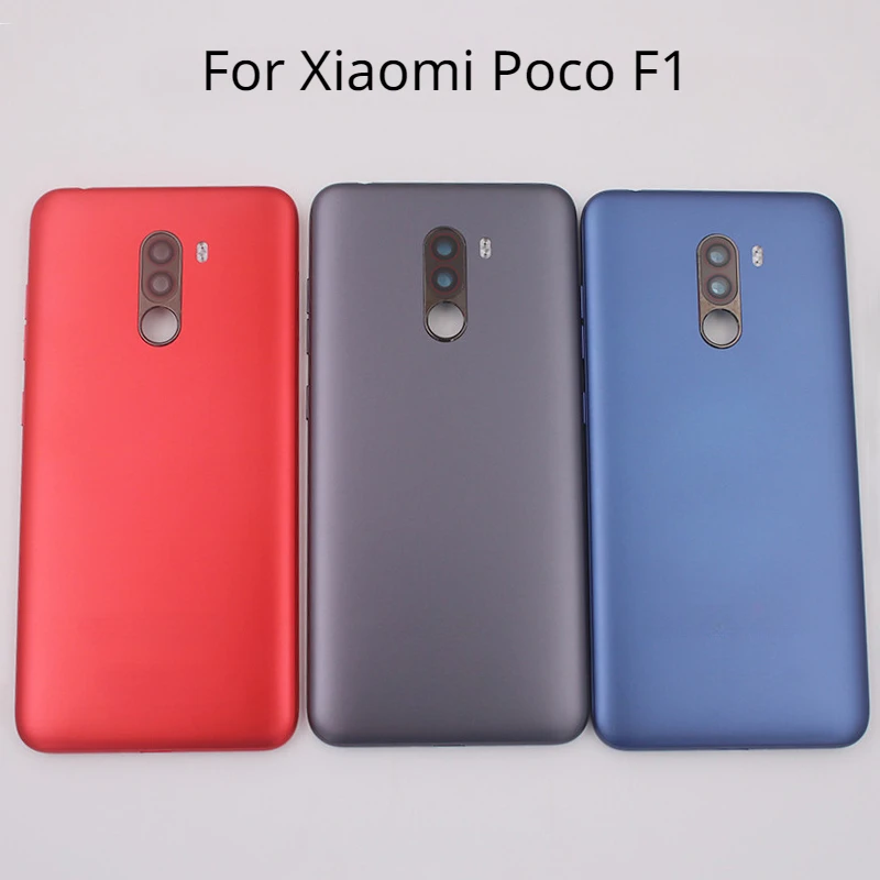 

Back Cover For Xiaomi POCOPHONE F1 Battery Cover Rear Door Housing Case with Camera lens+Volume Power Buttons