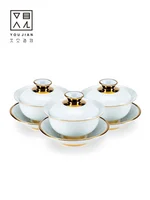 Cover bowl cup single large set three tea bowl saucer pot bearing kung fu tea set accessories