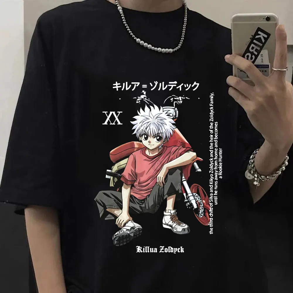 

Anime Hunter X Hunter T-shirts Killua Zoldyck Manga T-shirt Crew Neck Cotton Oversized Tee Shirt Clothes Men Women T Shirt Tops