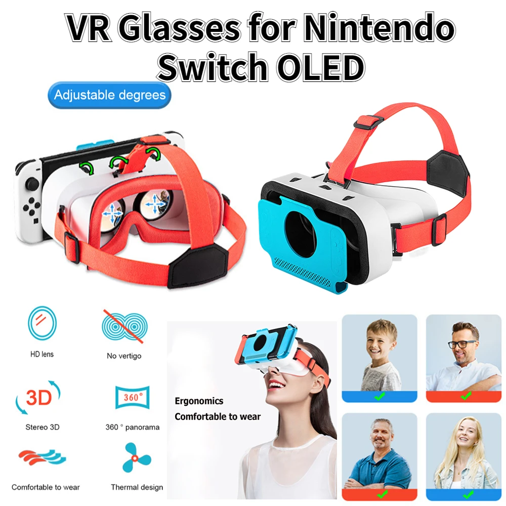 

Очки виртуальной реальности, аксессуар для эргономики, регулируемые объемные очки с большими линзами для игровой консоли Switch/Switch OLED