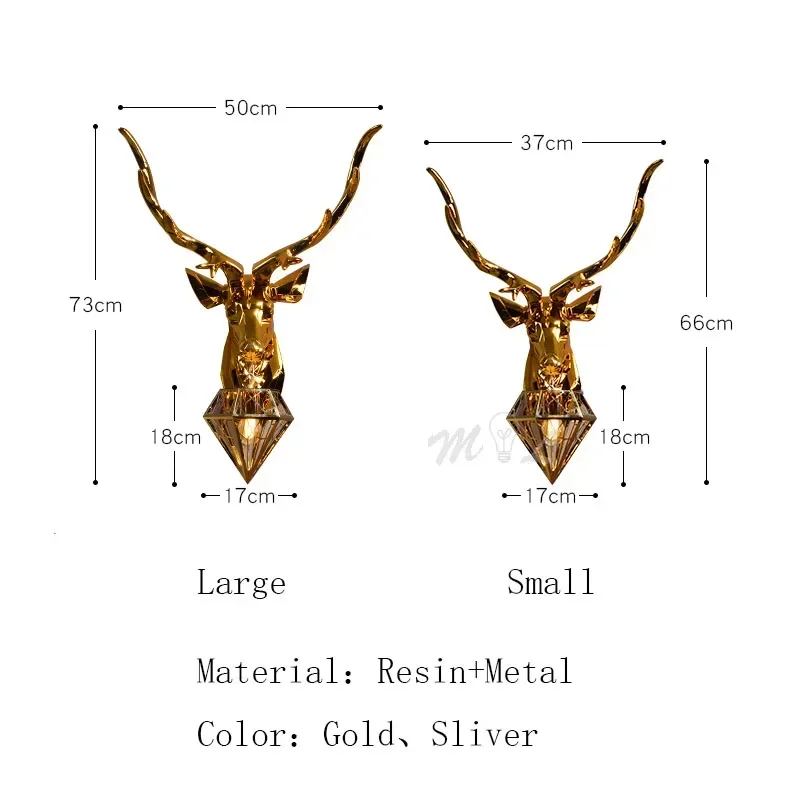 Современная настенная лампа с рогами светильник оленем креативные настенные