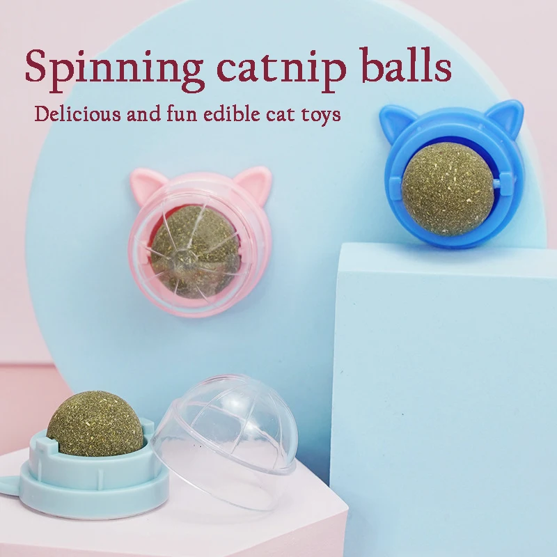 

1Pcs Natural Catnip Cat Wall Stick-on Ball Toy Treats Healthy Removes Hair Balls Promote Digestion Cat Grass Snack Pet Supplies