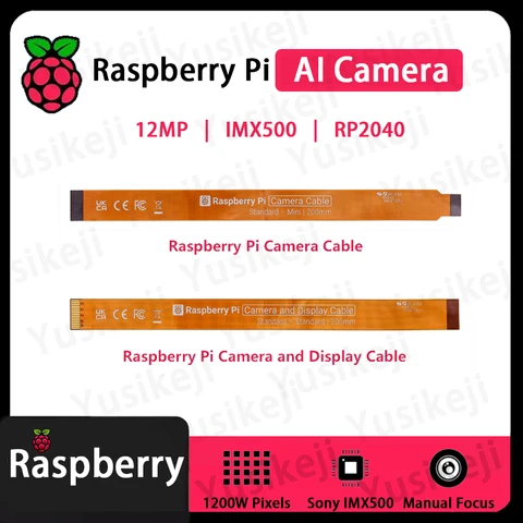 Official Raspberry Pi AI camera, Sony AI Camera , 12MP, IMX500 intelligent vision sensor, Manual focusing , Pi Camera