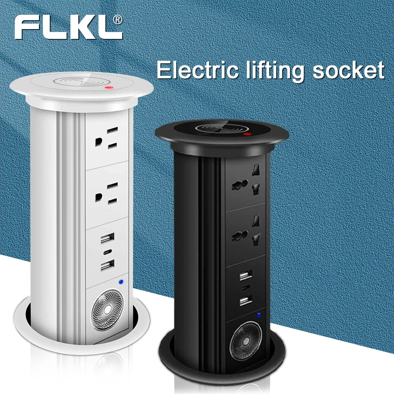 

Electric Lift Socket Wireless Charging Countertop Hidden Special Telescopic Five-Hole With USB-Type-C Embedded Power Board