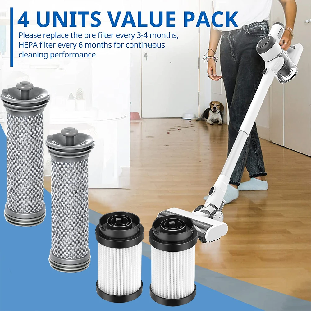 

4pcs Spare Filter Set For Tineco Pure ONE X Essentials Smart Cordless Vacuum Cleaners Parts Household Replacement Accessories