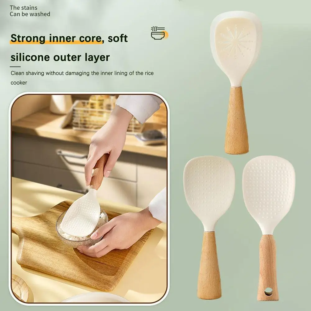 Силиконовая ложка для риса антипригарная рисоварка пищевая лопаточка