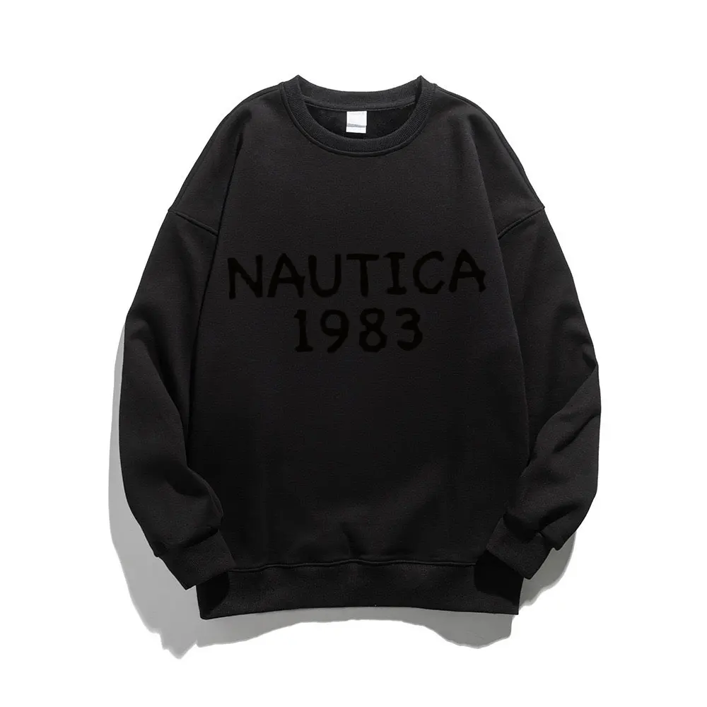Фото 2026 Nautica1983: Хит продаж! Новая мужская толстовка свободного кроя с принтом для весны и осени, модный пуловер для внешней торговли. №4