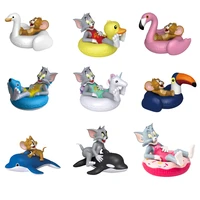 anime tom cat toy jerry mouse blind box toys kawaii pool party series figures decor kids toy collectible gifts mistery box