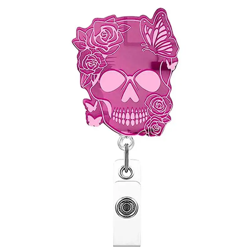 

Держатель для значков в виде черепа, розовые фотозажимы для Хэллоуина, прочные и вращающиеся зажимы для значков на Хэллоуин, украшение для новоселья