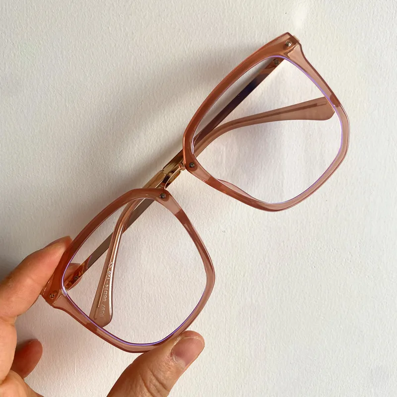 Модные очки с защитой от синего света женские оптические цвета шампанского