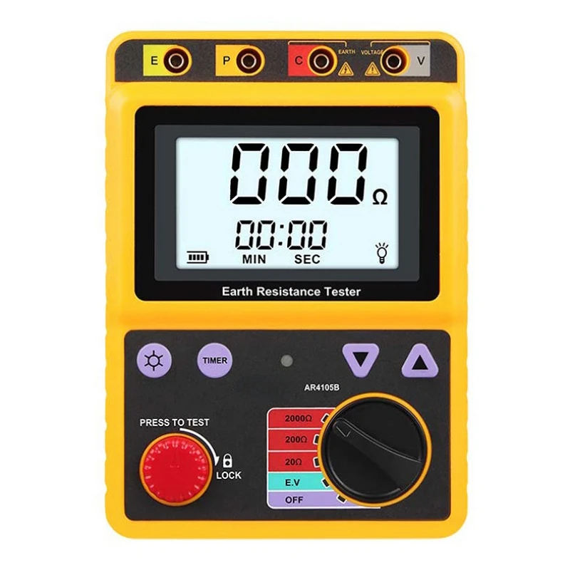 

Smart Sensor AR4105A+ Digital Earth Resistance Tester 0-200 Ohm Grounding Resistance Voltage Tester Measuring Instrument