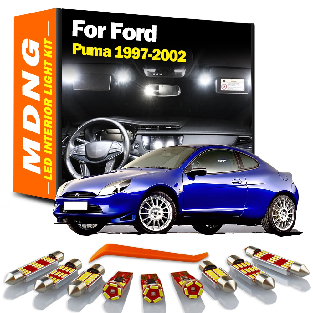 MDNG 8Pcs For Ford Puma 1997 1998 1999 2000 2001 2002 Vehicle Lamp LED Interior Dome Map Light Kit Car Led Bulbs Canbus No Error