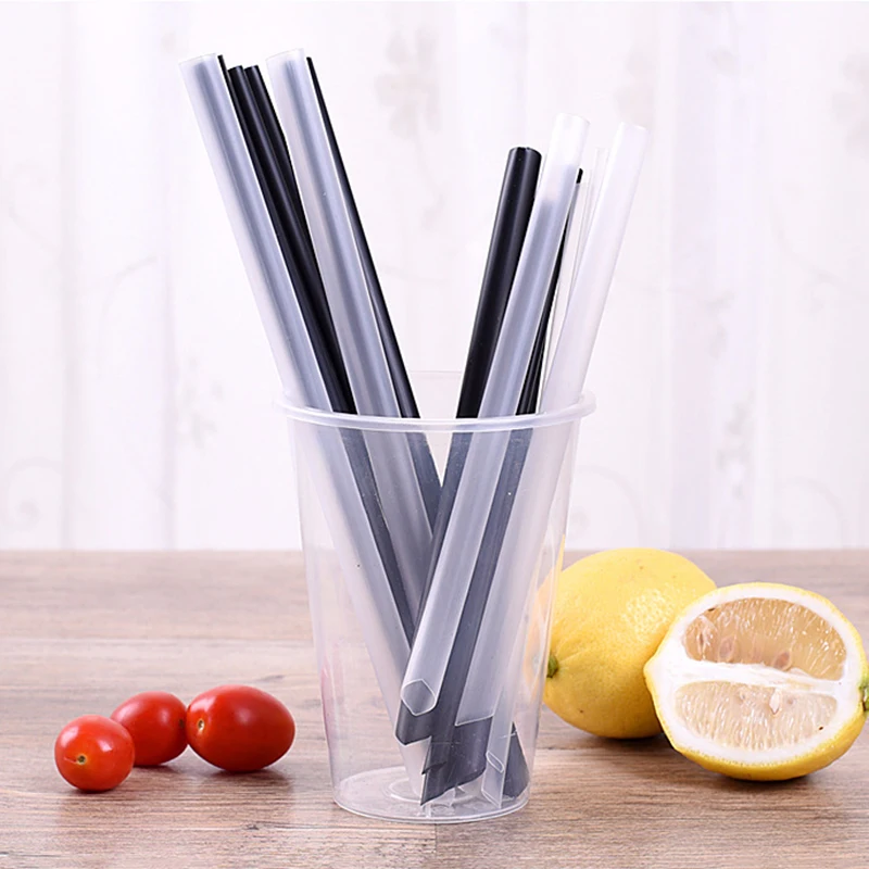 

500Pcs Multicolor Disposable Plastic Straw Individually Wrapped Pearl Milk Tea Smoothie Thick Straws Party Bar Drink Accessories