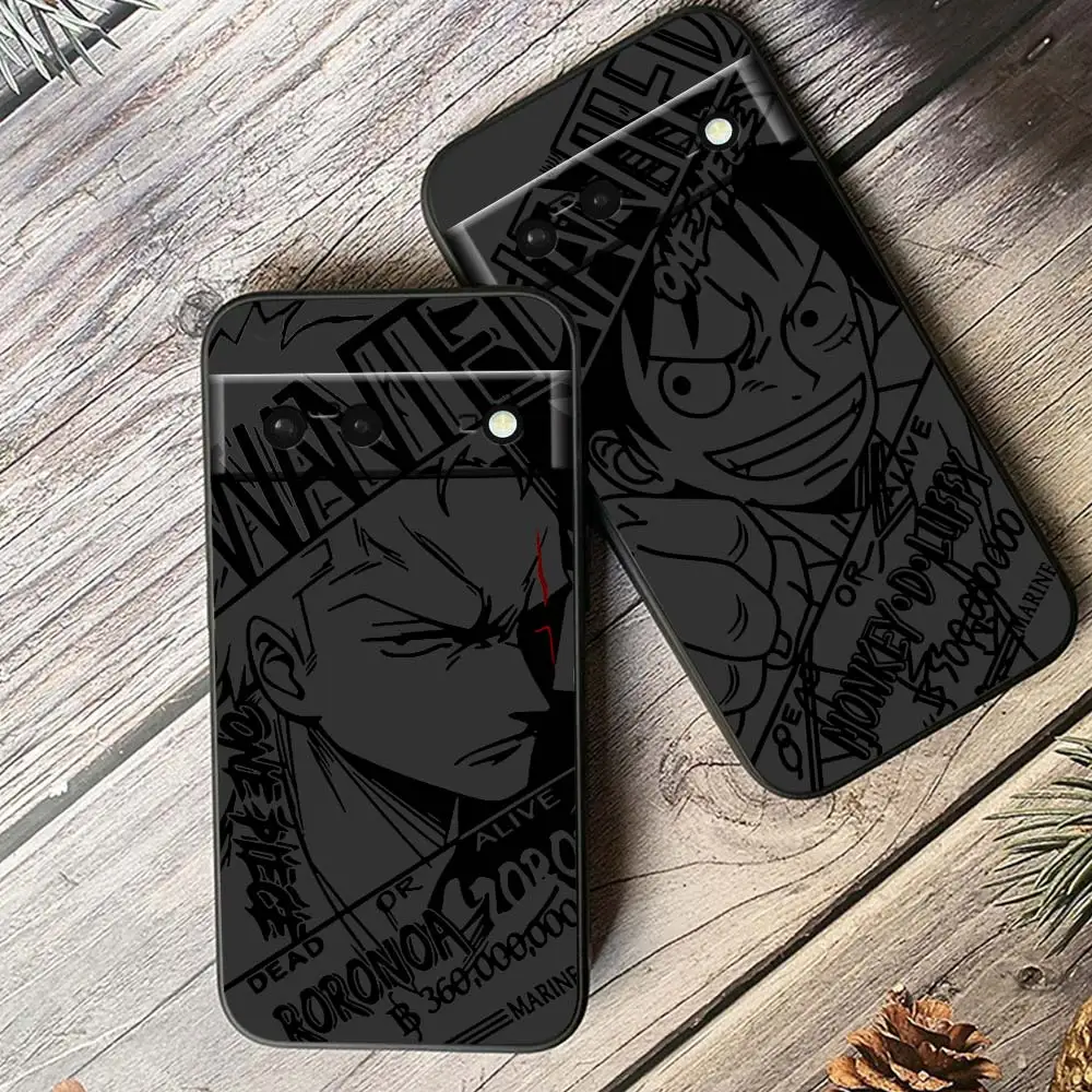 

Anime Comics O-One P-Piece Phone Case For Google Pixel 8 7 6 Pro 6A 5A 5 4 4A XL 5G Black Shell Soft TPU Cover Fundas Capa