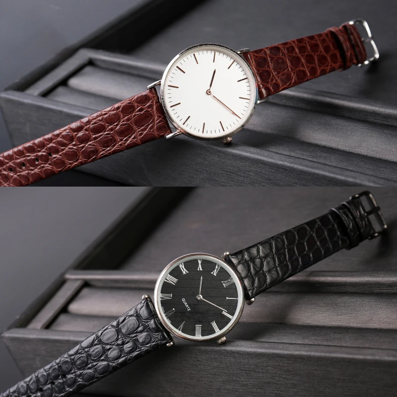 Ultra thin crocodile watch strap crocodile watchband 12 13 14 16 18 19 20 21 22mm watch chain man's woman's wristband pin buckle