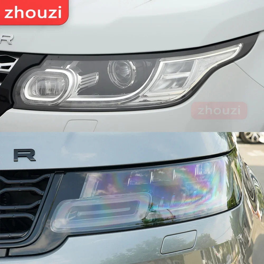 Фото 2 шт. для Range Rover Sport L494 2014-2017 2018-2022 2021, оттенок автомобильных фар, черная защитная пленка, прозрачная наклейка из ТПУ №3