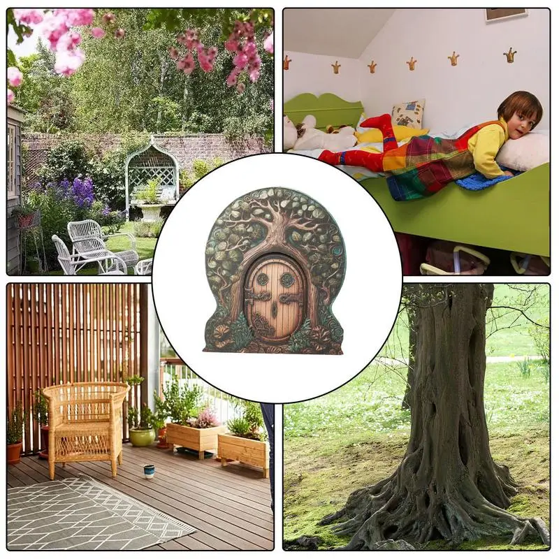 Сказочные двери для деревьев уличные деревянные мини-сказные красочные