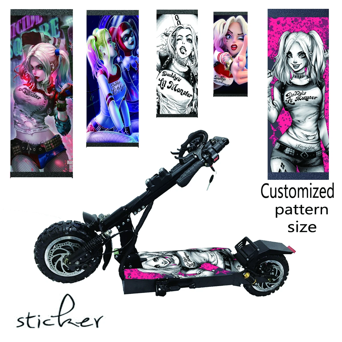 Electric vehicle electric scooter sticker 60*30cm customizable pattern size non-slip sticker non-slip large sticker DIY appearan