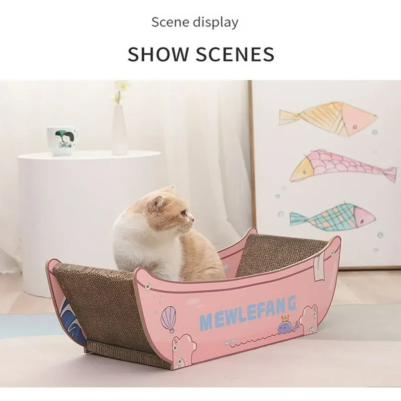Cat scratch board cat litter all-in-one durable corrugated paper non-shavings large cat claw board sofa upright bathtub supplies