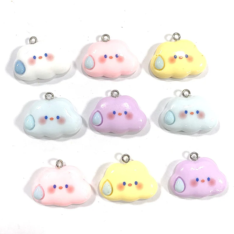 10 шт. 25x22 мм подвески из смолы в виде ярких капель дождя