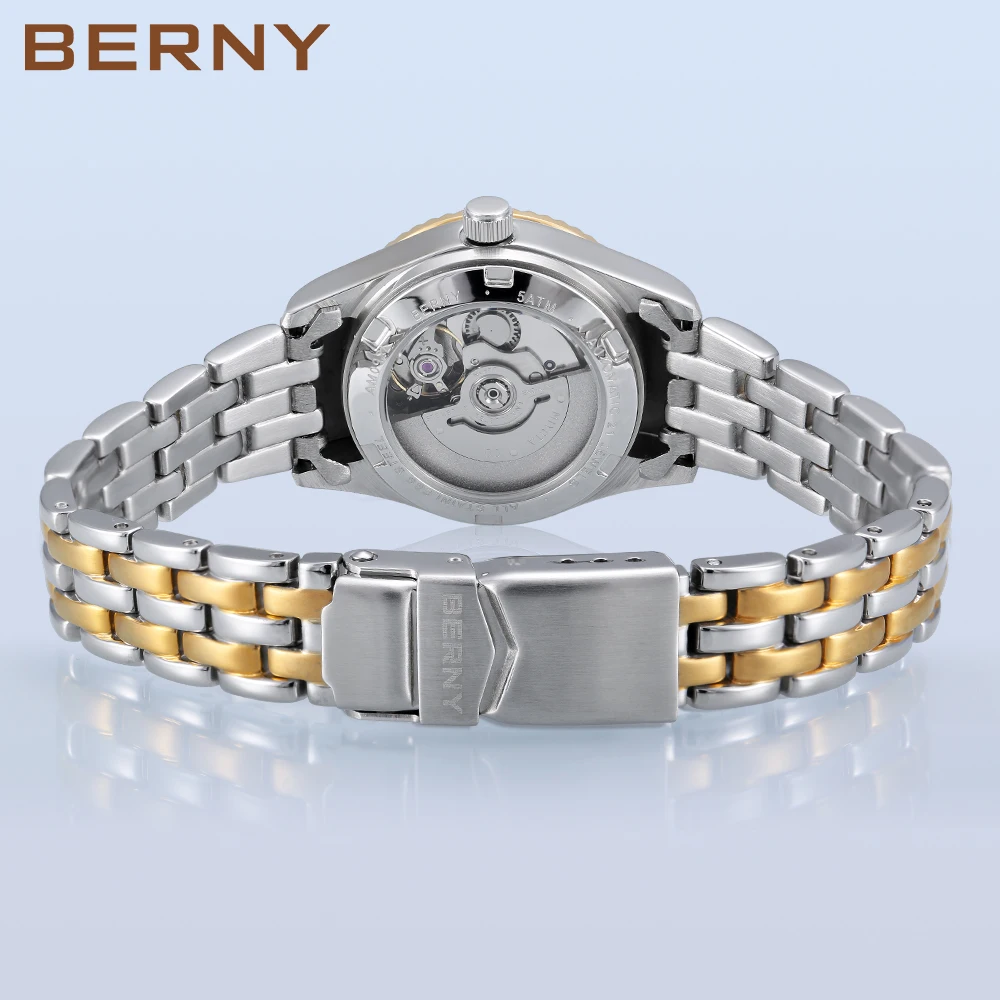 BERNY Women's Mechanical Watch Automatic Winding Luxury Golden Lady Sapphire Glass Waterproof Business Watches Montre Femme enlarge