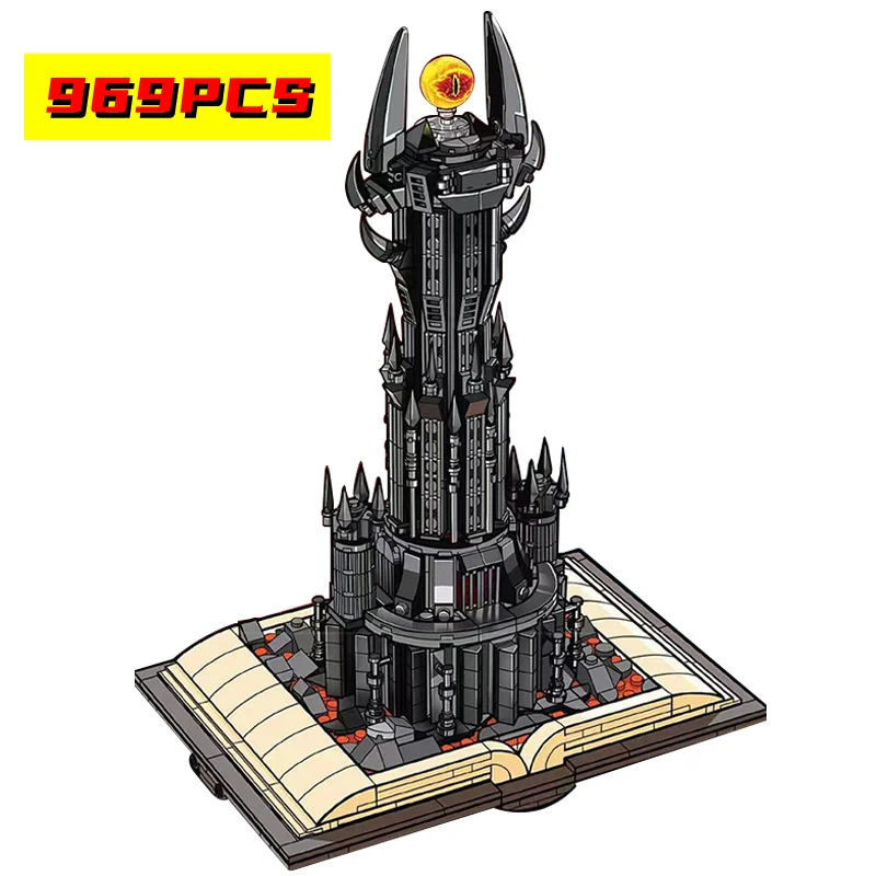 

Fantasy Dark Tower 969pcs Magic Castle Book Building Block Evil Lord Eyes Black Palace Model Brick Toys For Kids Birthday Gifts