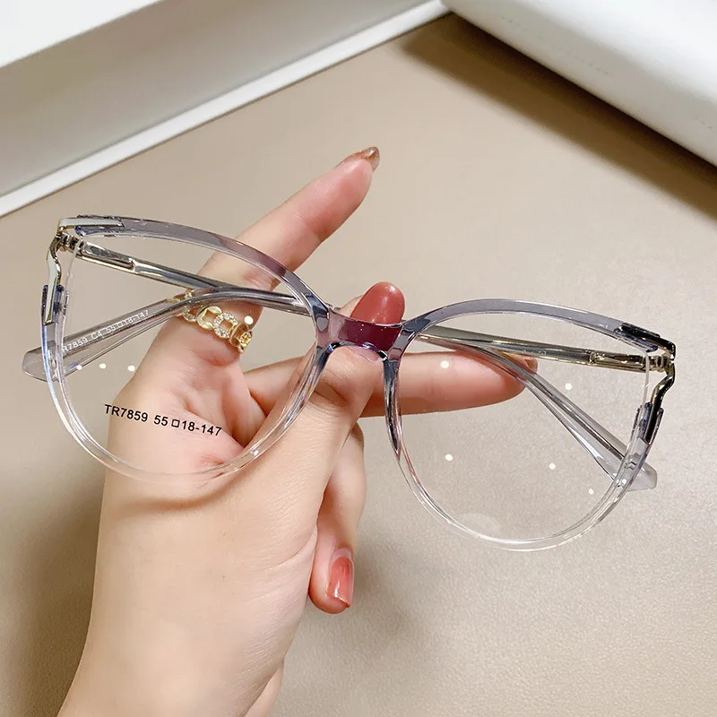 

Oversized Cat Eye Anti Blue Light Blocking Glasses for Women Transparent Computer Eyeglasses TR90 Fashion Glasses for Ladies