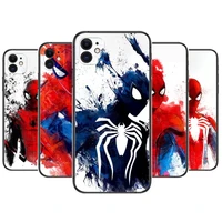 spiderman watercolor doodle phone cases for iphone 13 pro max case 12 11 pro max 8 plus 7plus 6s xr x xs 6 mini se mobile cell