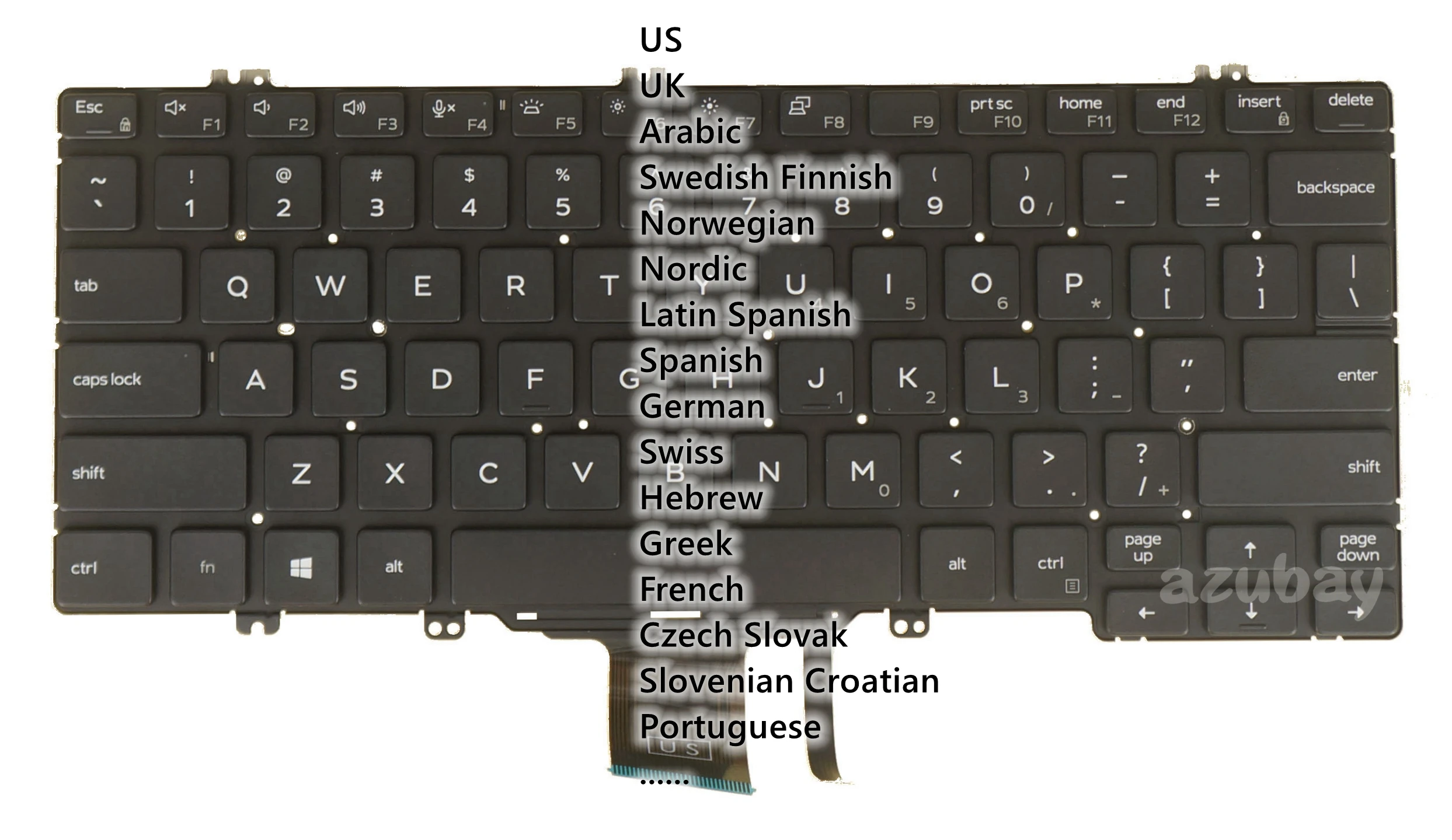 Клавиатура для ноутбука Dell 0666FG 0DTF98 0DCJ6K 062KCJ 07FYT7 DLM18G3 02TR2K 02RDRV 03PCWD 03FPPD 06XCKK 02G03V с