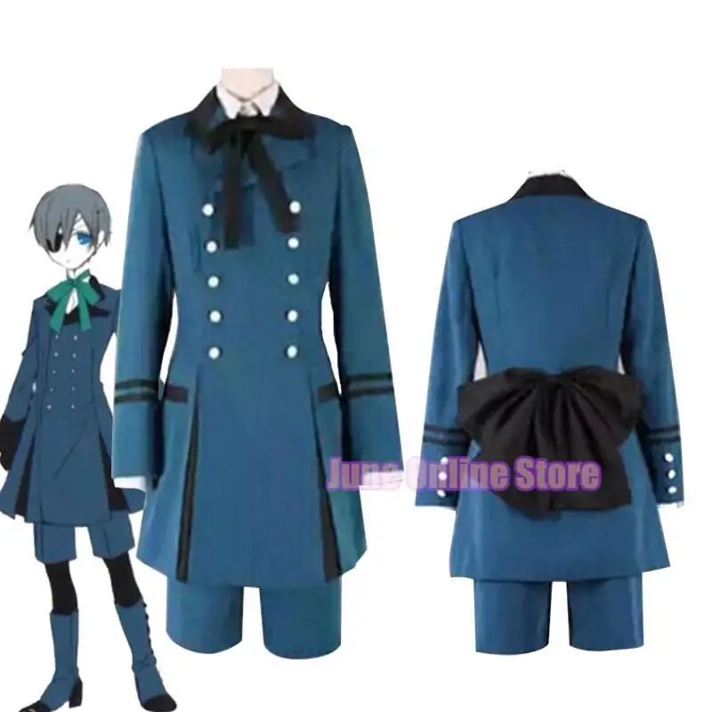 

Anime Black Butler Kuroshitsuji Ciel Phantomhive Cosplay Costume Halloween Party Women Men Full Set Clothing