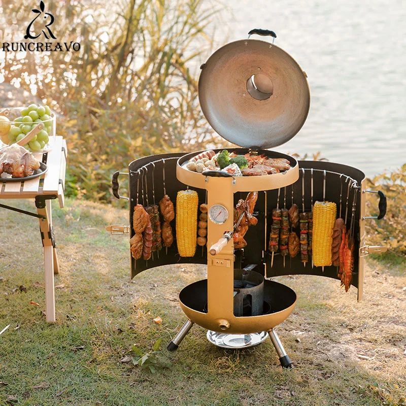 

Уличный угольный гриль, дрова, барбекю, гриль для барбекю, большая домашняя Коммерческая Экологически чистая Бездымная печь для барбекю, пе...