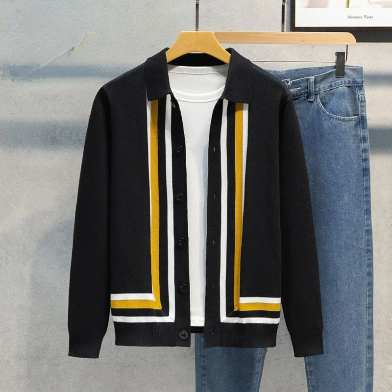 

2022 New Men's Sweater Coat Fashion Casual Quality Zipper Men Knitted Sweater Jacket Slim Fit Thick Warm Cardigan Coats Men A8