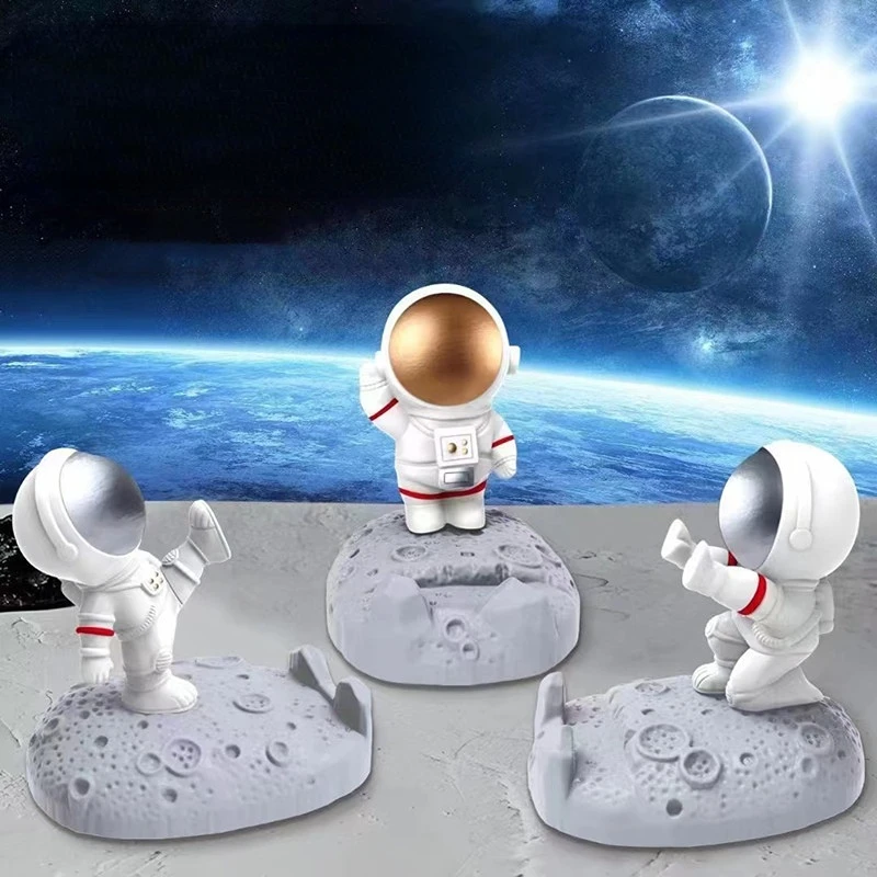 

Compact Astronauts Cell Phone Stand Cartoon Spaceman Mobile Holder Gifts Office Stationery Brackets High Leg Silver