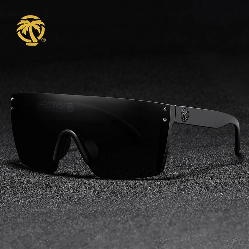 Цельные мужские поляризационные солнцезащитные очки с тепловой волной модные